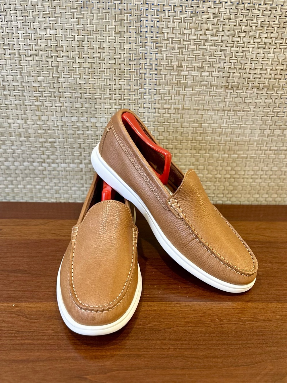 Johnston & Murphy Patton Tan Leather Slip-On Shoes Men’s Size 8.5 M Brazil